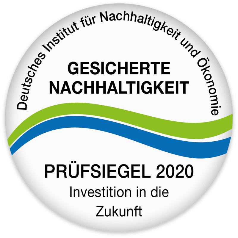 Nachhaltigkeitssiegel - Gesicherte Nachhaltigkeit